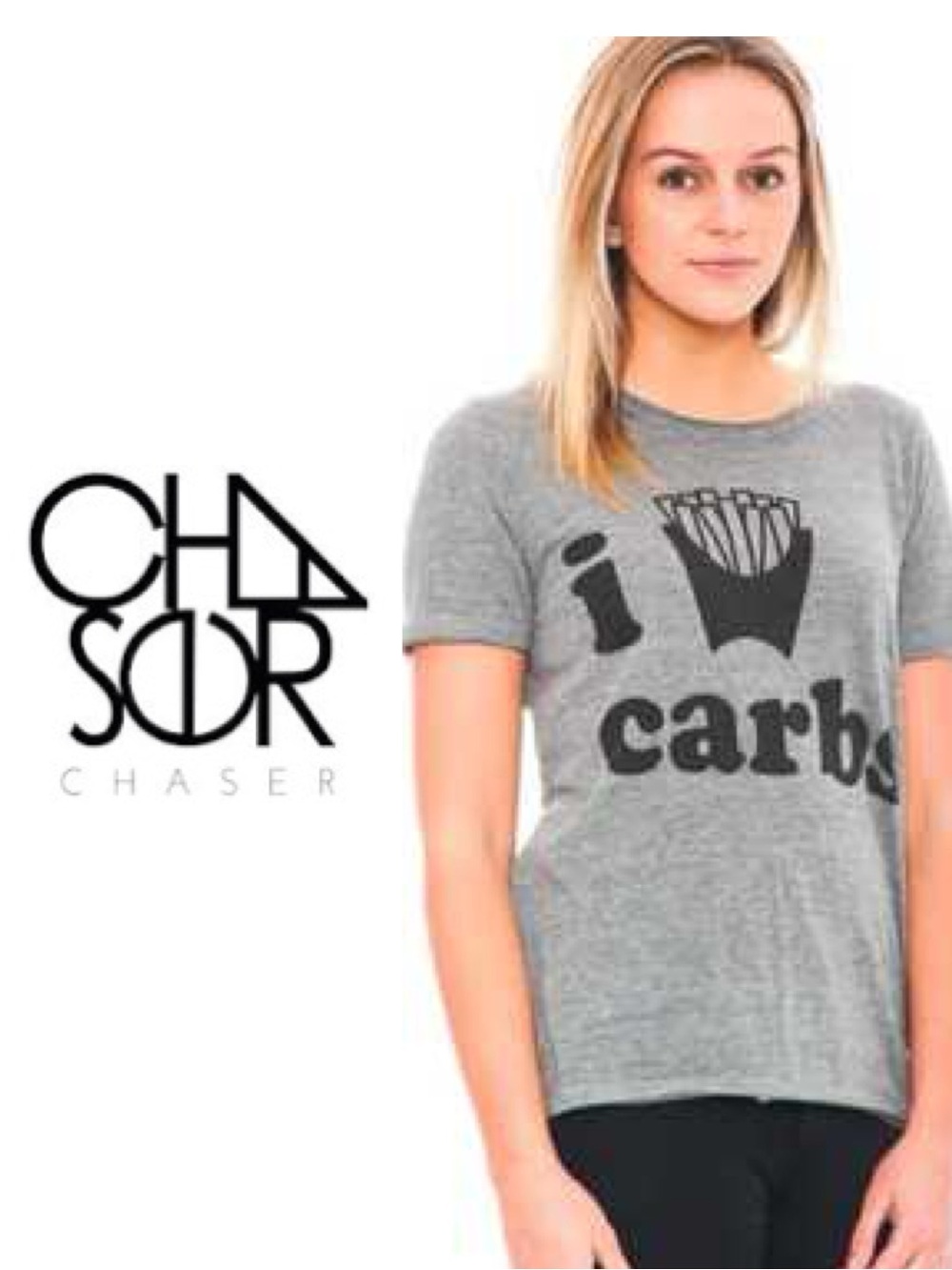 Chaser Grey 'I Love Carbs' Graphic Tee